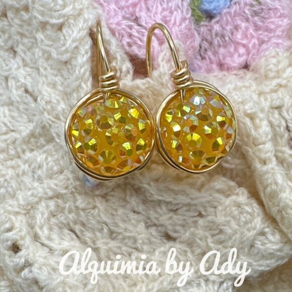 Alquimia Gold and Yellow Earrings - Picture 1 of 1